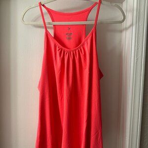 Old Navy Active Bright Orange Strappy Workout Tank With Drawstring Hem